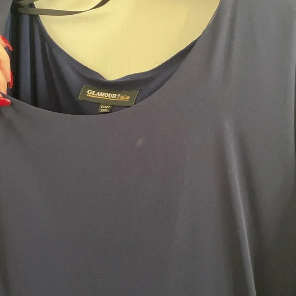 Glamour Deep Blue Asymmetrical Dress - Picture 7 of 10